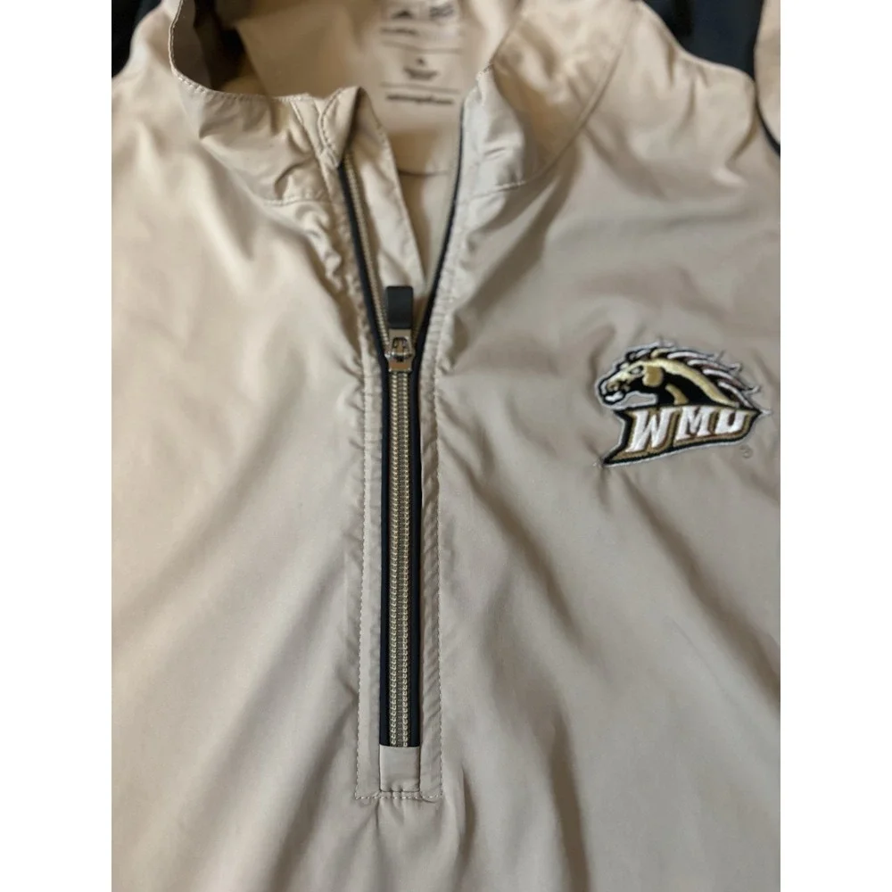Western Michigan University WMU Adidas Pullover 1/4‎ Zip Wind Shirt Sh/Sl GOLF